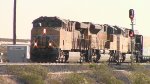 WB Unit Loaded Hooper Frt at Erie NV W-MdTrnSlv-Pshrs -1